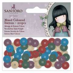 Coloured Mixed Buttons - Santoro